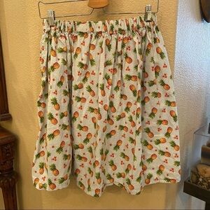 RETRO RUTHIE Pineapple Print Skirt Size S/M
